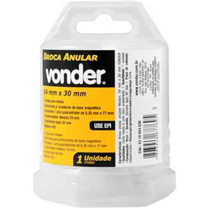 Broca anular, encaixe Weldon, 54 mm x 30 mm VONDER