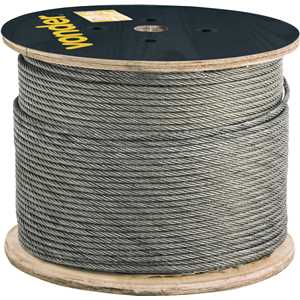 Cabo de aço galvanizado, alma de fibra, 12,70 mm - 1/2", 6 x 25F, VONDER