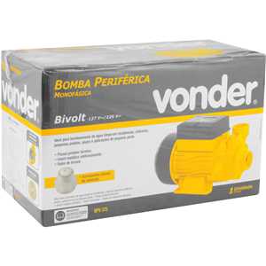 Bomba periférica/motobomba 1/2 cv, 127 V~/220 V~, BPV 375, VONDER
