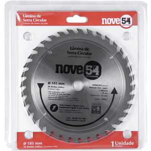 Lâmina de serra circular com dentes de metal duro/vídea, 185 mm x 16 mm, 36 dentes, NOVE54