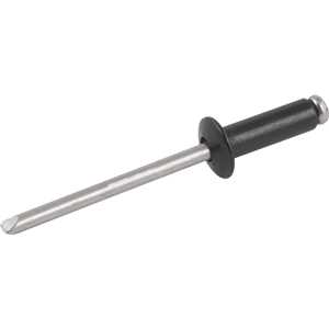 Rebite de repuxo 3,2 mm x 6,0 mm, preto, 306, caixa com 1.000 peças VONDER