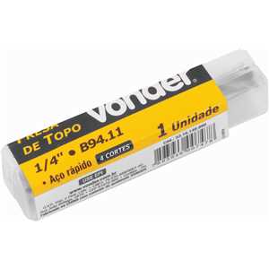 Fresa de topo, em aço rápido, 1/4", com 4 cortes, ANSI B94.11, VONDER