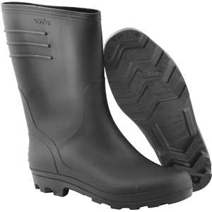 Bota de PVC preta, cano médio, sem forro, 38, VONDER