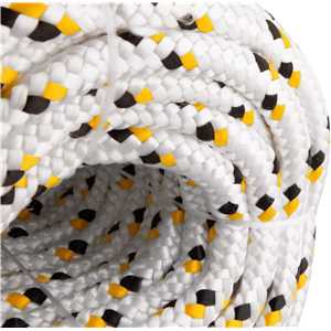 Corda multifilamento trançada 16,0 mm x 50 m, branca com detalhes em preto e amarelo, VONDER