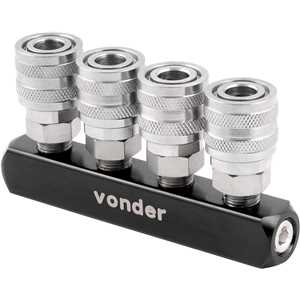 Engate rápido de 1/4", rosca fêmea 1/4" NPT, quádruplo, VONDER