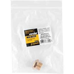 Silenciador de ar comprimido, curto, em latão, rosca 1/4" BSP, VONDER