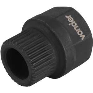 Soquete especial para polia de alternador, sextavado 22 mm x estriado 33 dentes, VONDER