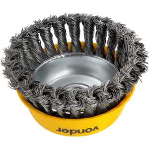 Escova de aço inox tipo copo, 4", torcida VONDER