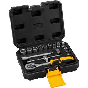 Jogo de soquetes sextavados com encaixe de 1/4", 4 mm a 13 mm, com catraca, 16 peças, VONDER