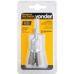 Escova de aço inox torcido, tipo pincel, 19 mm, VONDER