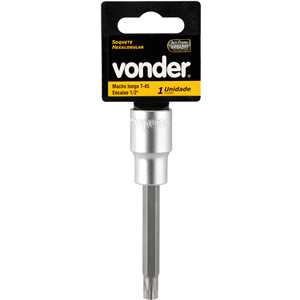Soquete hexalobular macho longo, encaixe de 1/2", T45, VONDER