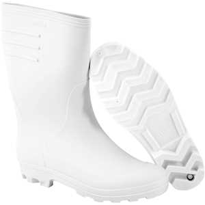 Bota de PVC branca, cano médio, sem forro, 38, VONDER