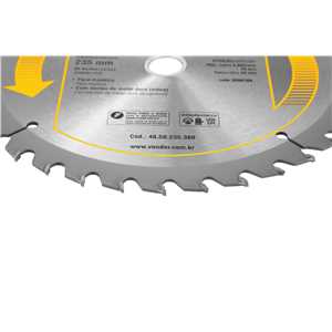 Lâmina de serra circular com dentes de metal duro/vídea, 235 mm x 25 mm, 36 dentes, VONDER