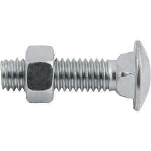 Parafuso francês zincado, 1/2" x 2", com porca, VONDER