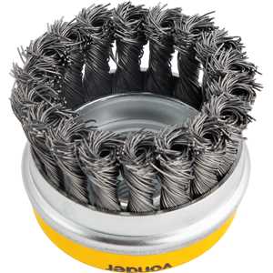 Escova tipo copo 3" torcida, em aço carbono, industrial, VONDER