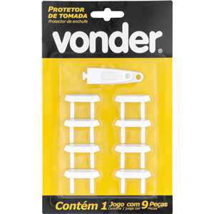 Protetor de tomada, conjunto com 9 peças, VONDER