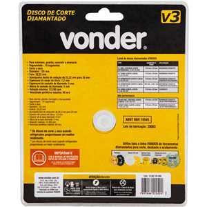 Disco de corte diamantado, 125 mm x 22,2 mm, segmentado, V3, VONDER