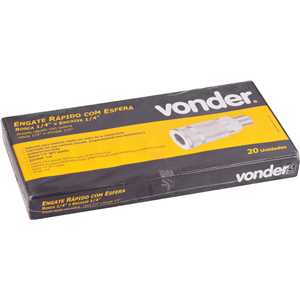 Engate rápido de 1/4", com rosca macho 1/4" NPT, com esferas, VONDER