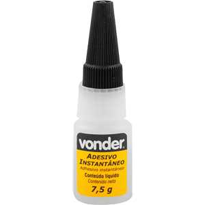 Adesivo instantâneo cianoacrilato, 7,5 g, caixa fechada, VONDER