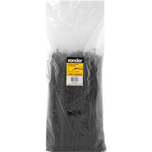 Abraçadeira de nylon, preta, 400 mm x 4,8 mm, com 1.000 peças, VONDER