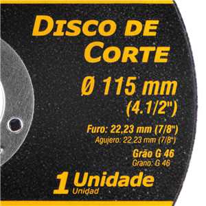 Disco de corte 115 mm x 1 mm x 22,23 mm DCVP, VONDER PLUS