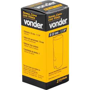 Serra copo 32 mm - 1.1/4", com vídea, VONDER