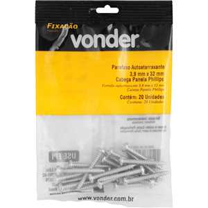 Parafuso autoatarraxante, 3,9 mm x 32,0 mm, cabeça panela, phillips, VONDER