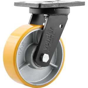 Rodízio giratório industrial 6", de poliuretano e ferro fundido, VONDER