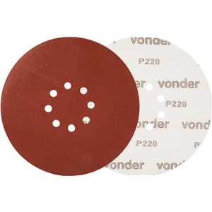 Disco de lixa com costado em pluma 225 mm, grão 220, para as lixadeiras LPV 400B, LPV 600, LPV 925, LPV 950B e LPV 1000, VONDER