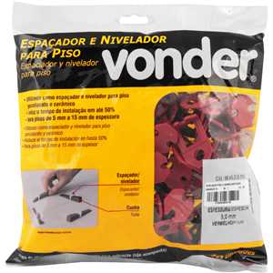 Espaçador e nivelador para piso, 3,0 mm, vermelho VONDER