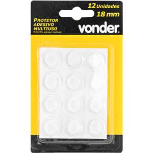 Protetor adesivo multiuso, 18 mm, com 12 peças, VONDER