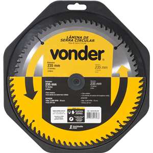 Lâmina de serra circular com dentes de metal duro/vídea, 185 mm x 20 mm, 60 dentes, VONDER