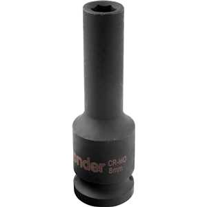 Soquete sextavado longo de impacto, 8 mm, encaixe de 1/2", VONDER
