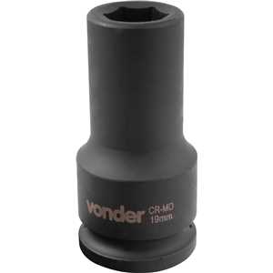 Soquete sextavado longo de impacto, 19 mm, encaixe de 3/4", VONDER