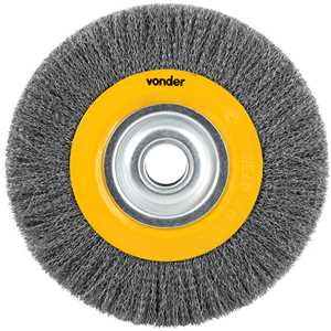 Escova circular de aço, ondulada, 10" x 1.3/16" (254 mm x 30 mm), com bucha de redução, VONDER