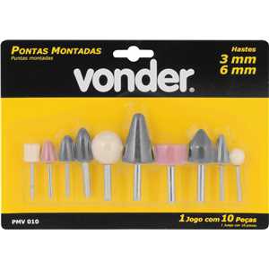 Jogo de pontas montadas com 10 peças, PMV 010 VONDER