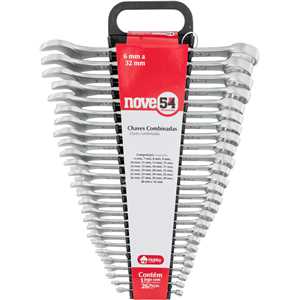 Jogo de chaves combinadass, 6 mm a 32 mm, 26 peças, com suporte, NOVE54