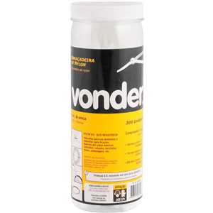 Abraçadeira de nylon, branca, tubo com 300 peças, VONDER