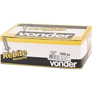 Rebite de repuxo 3,2 mm x 8,0 mm, pacote com 100 peças VONDER