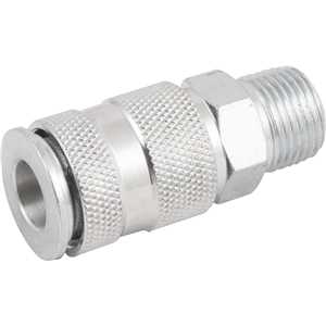 Engate rápido de 1/4", com rosca macho 3/8" NPT, com esferas, VONDER