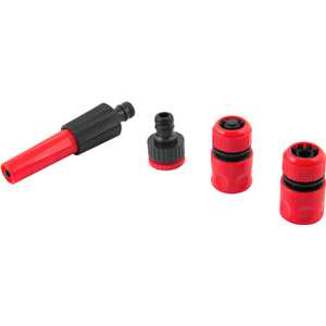 Esguicho plástico para jardim, com jato regulável, com acessórios, engate 1/2", NOVE54