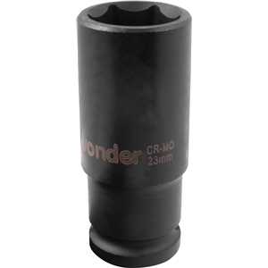 Soquete sextavado longo de impacto, 23 mm, encaixe de 1/2", VONDER