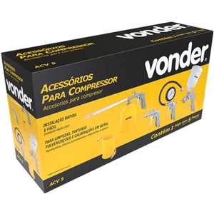 Jogo de acessórios para compressor, com 5 peças, ACV 5, VONDER