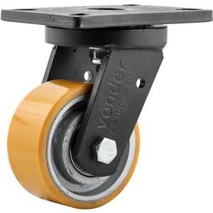 Rodízio giratório industrial 4", de poliuretano e ferro fundido, VONDER