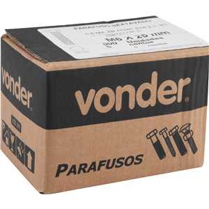 Parafuso sextavado zincado 6 mm x 25 mm, MA, rosca total, VONDER