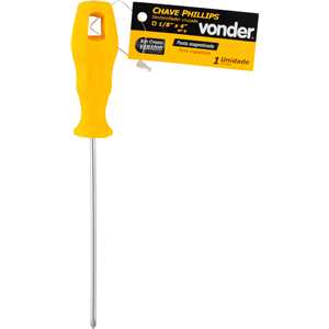 Chave phillips 1/8" x 4", aço cromo vanádio, VONDER