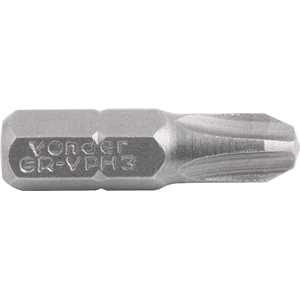 Bits/ponteira phillips com encaixe 1/4", nº 3 x 25 mm, com 5 peças, VONDER
