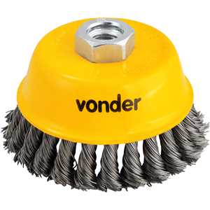 Escova de aço inox tipo copo, 4", torcida VONDER