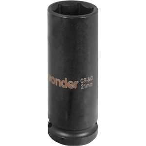 Soquete sextavado longo de impacto, 21 mm, encaixe de 1/2", VONDER