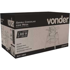 Serra circular com mesa, 10", 1.800 W, 127 V~, SCV 1800, VONDER